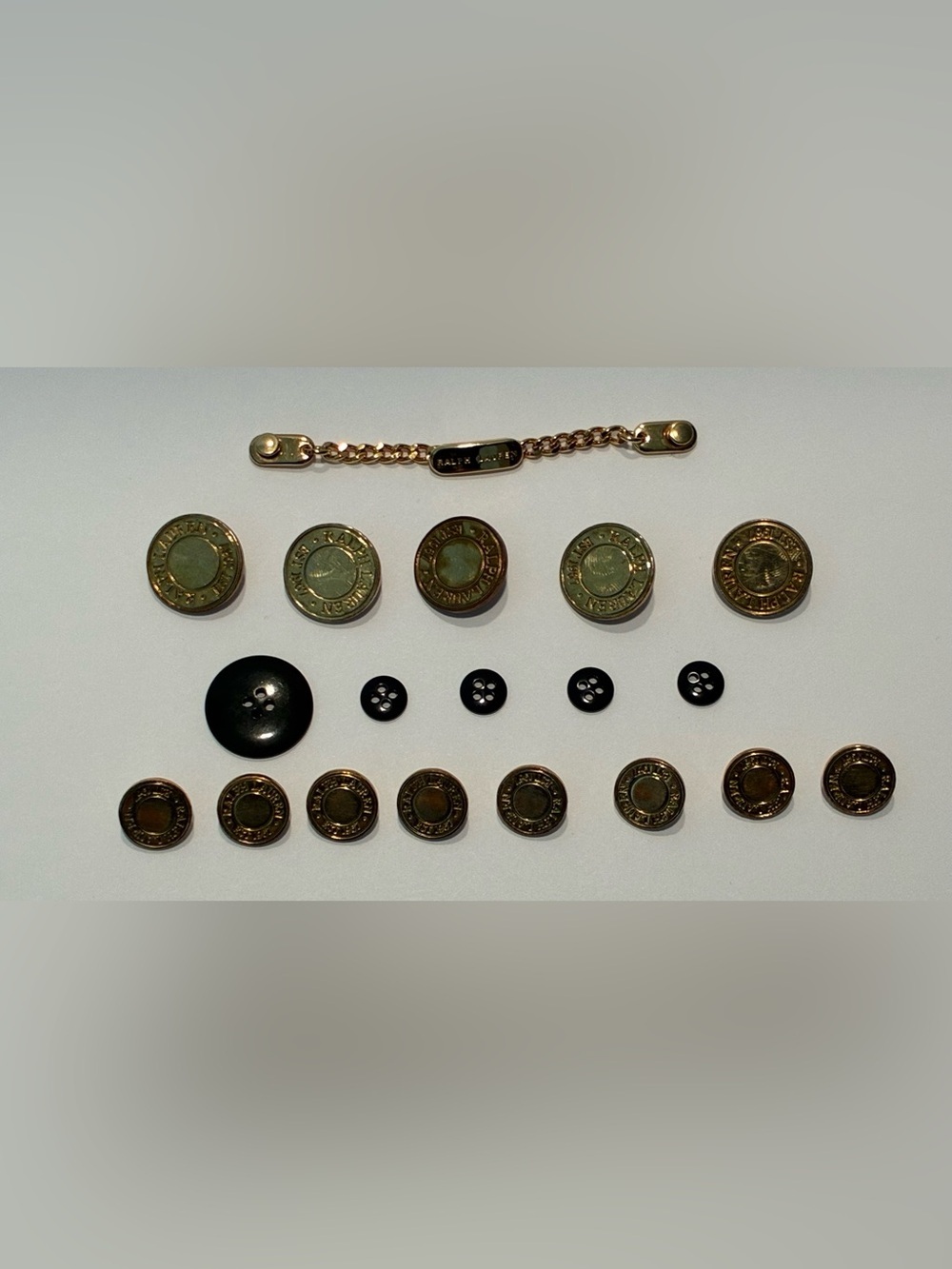 Vintage Ralph Lauren OEM Blazer Button Set Gold Tone EST. 1967 Made in USA